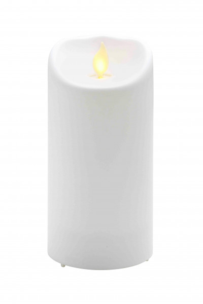 LED Kerze D7,5H15cm outdoor für Batterie mit Timer, weiß