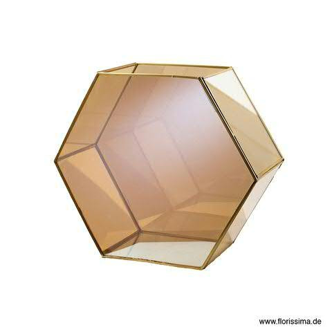 Windlicht SP Glas/Metall 30x13x27cm, gold