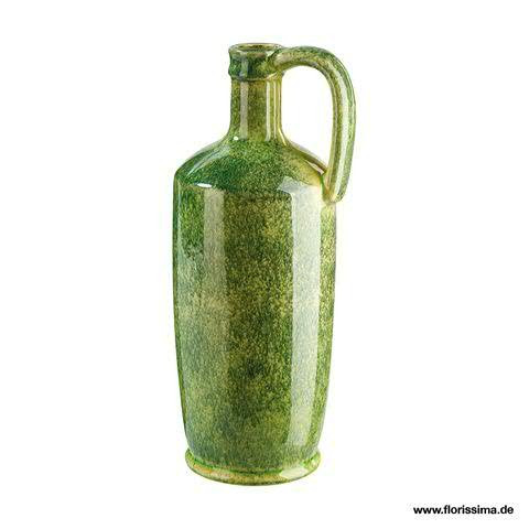 Flasche Keramik D15H38cm mit Griff, grün