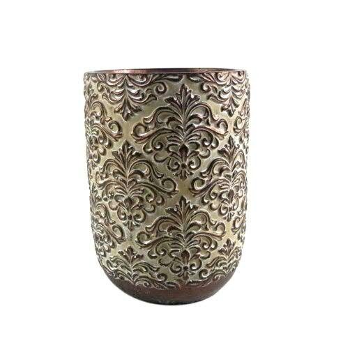 Vase Keramik 13,5x13,5x19cm, braun