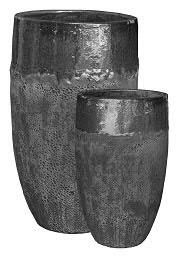 Vase GK3199 H84/63cm 2er Satz, ant/s-schw