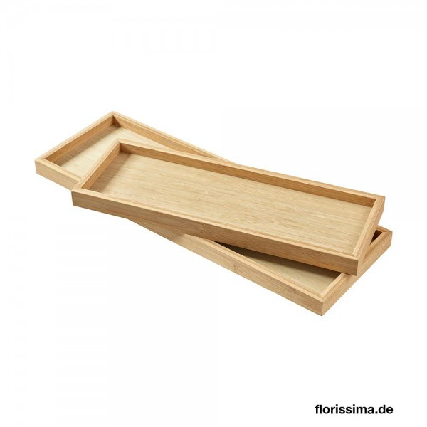 Tablett Holz S/2 17x50/14x40cm Aktionspreis!, natur