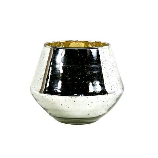 Glas Vase 18x15cm, silber