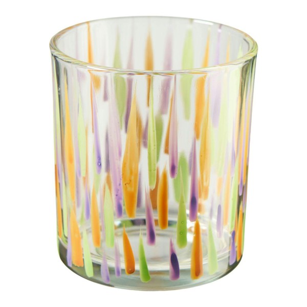 Glas Teelicht D7H8cm 4St. orange/lila/grün, or/lila/gn