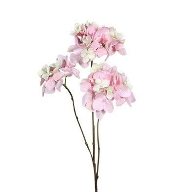 Hortensien Zweig 65cm 3 Blüten, rose