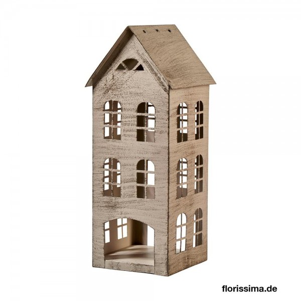 Haus Metall 18x18,5x45cm Aktionspreis!, grau