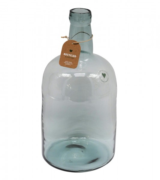 Glas Flasche D19H40cm Recycling, klar