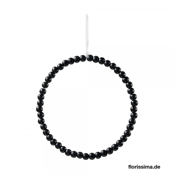 Ring Holzperlen D30cm, schwarz