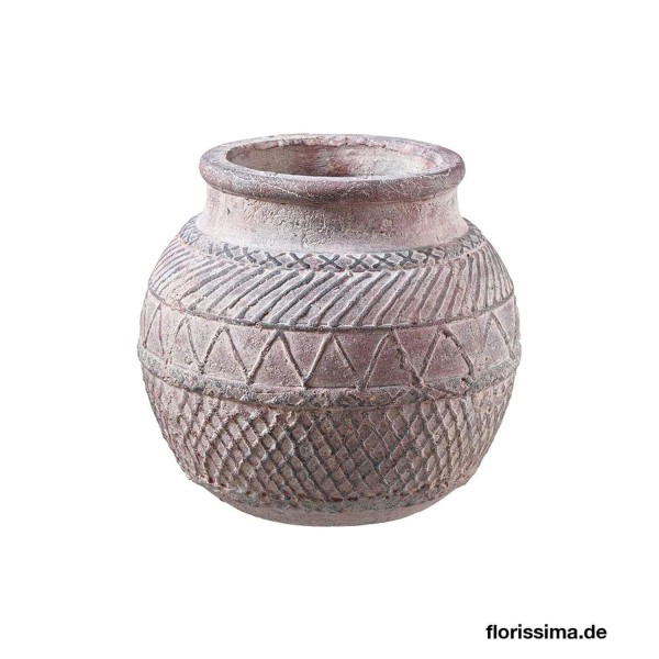 Topf Keramik D20H19,5cm Rautenmuster Aktionspreis!, grau/braun