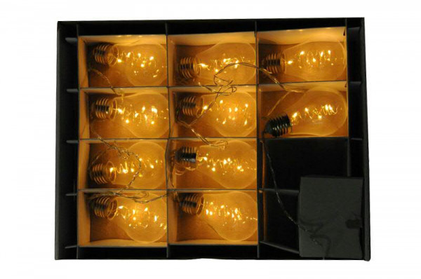 Lichterkette Glühbirne x10 mit je 5LED 2,5m outdoor, warmweiß