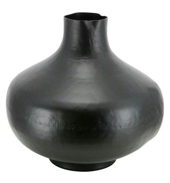 Vase Alu D33H31cm bauchig, schwarz