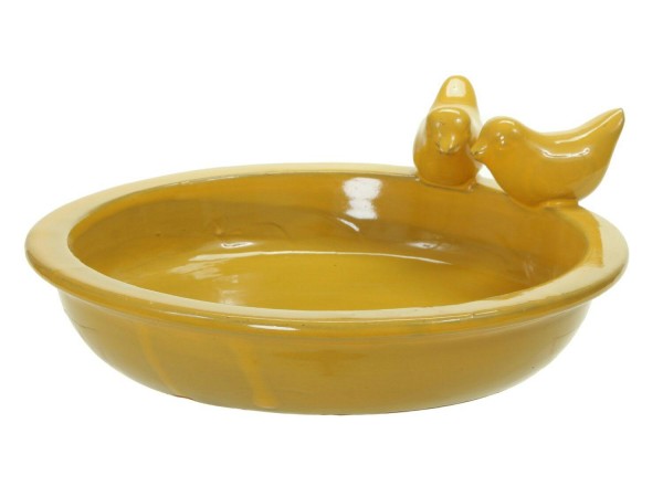 Vogeltränke Keramik 28x25x8,5cm, gelb