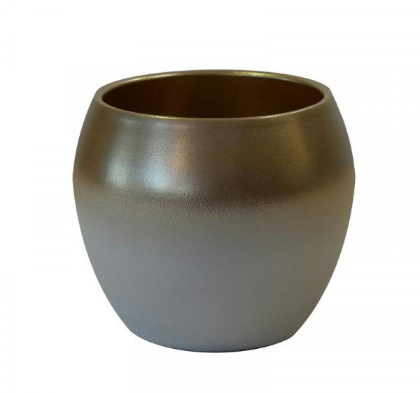 Kübel Keramik 650/15cm, weiß/gold