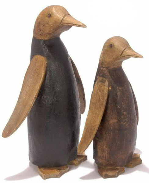 Pinguin Holz H27cm, br/hellbr