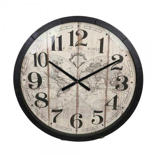 Uhr Metall D76cm, schwarz