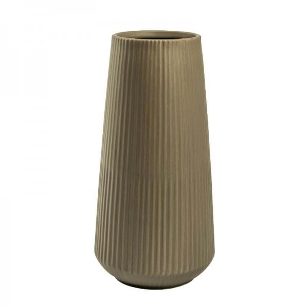 Vase Keramik H30D15cm, grau/olive