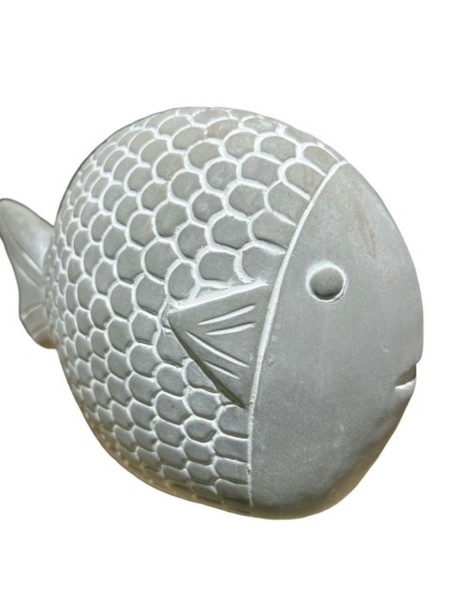 Fisch Keramik 20x8,5x14cm, grau