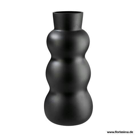 Glas Vase D16H35cm, schwarz