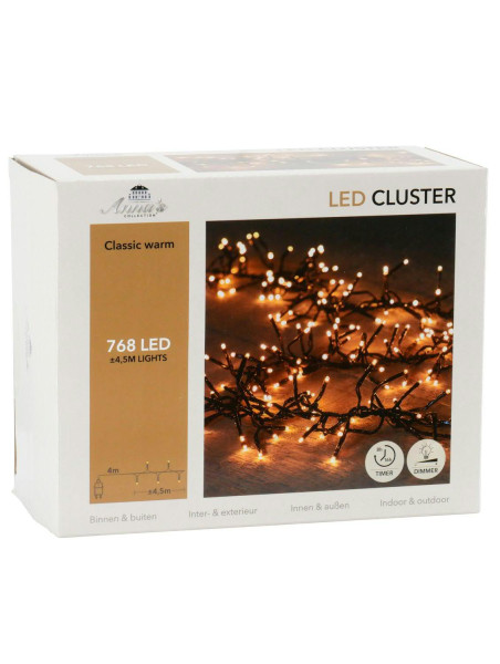 Clusterlights 768LED 4,5m outdoor mit Timer Licht classic warm weiß, classic