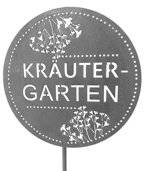 Stecker Metall D15L70cm Kräutergarten, grau