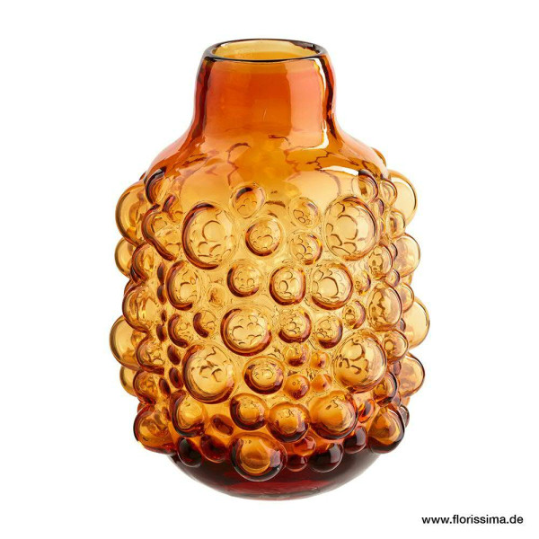 Glas Vase H23D16cm Perlendekor, amber