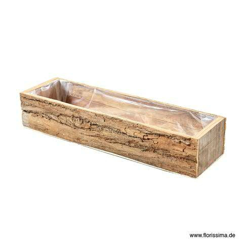 Kasten Holz 48x14x9cm rechteckig mit Folie