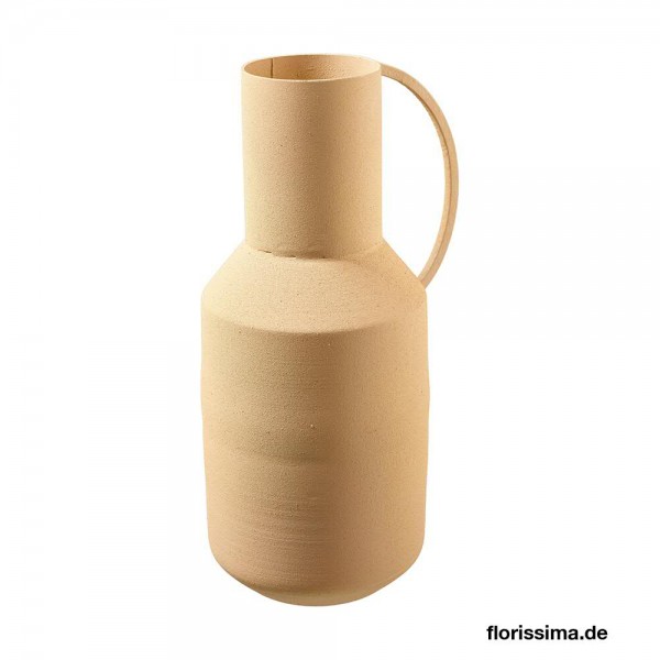 Vase Metall 14x11x25,5cm mit Griff, creme