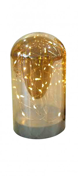 LED Glas Glocke SP D10H18cm 15LED für Batterie 3xAA mit Timer, champagner