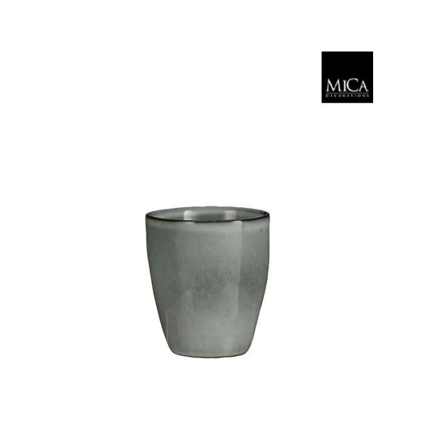 Becher Keramik H8,5D7cm Tabo, grau