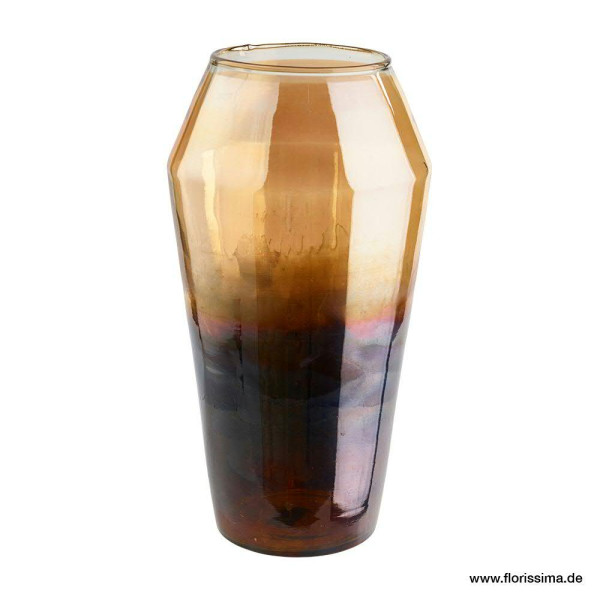 Glas Vase SP H35D19cm irisierend, amber