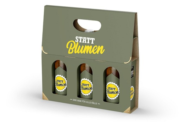 Männerkoffer Bier 3Fl. Statt Blumen 5,2% Alk. 0,33l MHD 20.06.2024