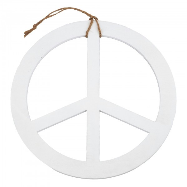 Peace Zeichen Holz D30cm Aktionspreis!zum Hängen, weiß