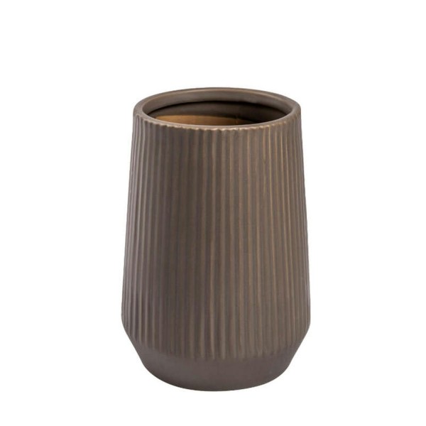 Vase Keramik H18D13cm, taupe