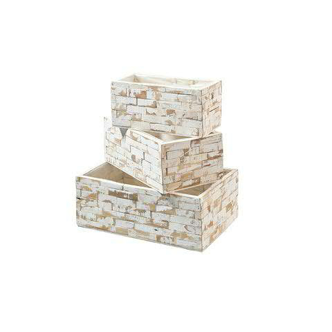 Box Holz S/3 37x24x14cm 31x18x13cm 26x12x12cm, natur/weiß