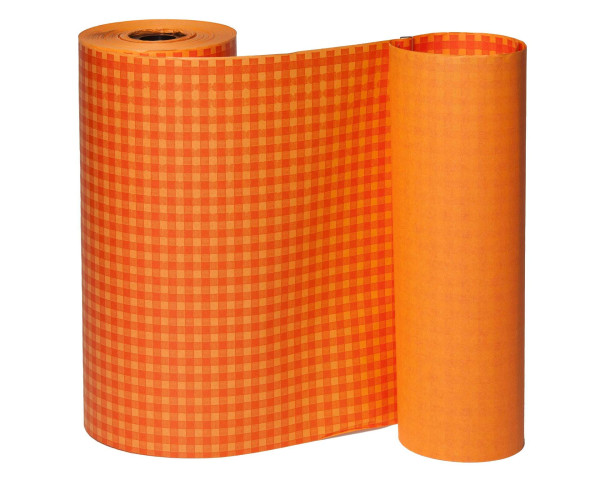 Manschettenpapier 25cm 100lfm Karo, orange