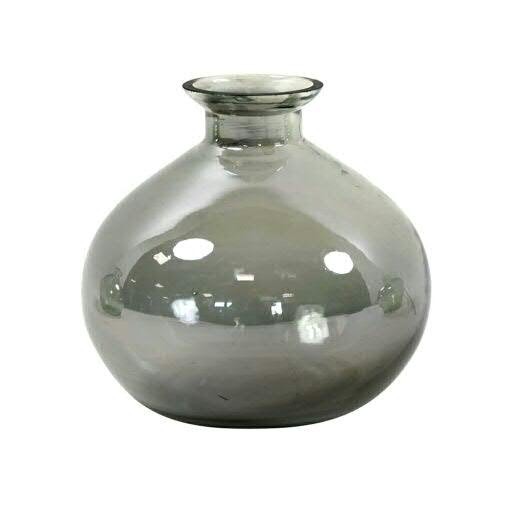 Glas Vase D12H11cm glänzend, grau