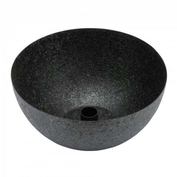 Kerzenhalter Schale Metall D20H9cm für Stabkerze D2,8cm, schwarz