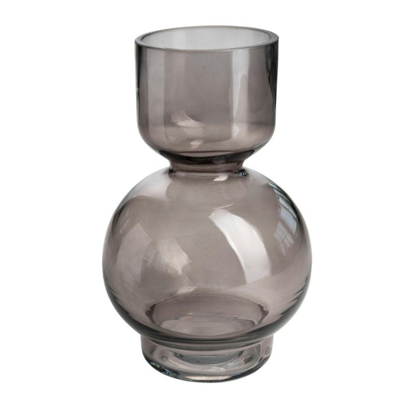 Glas Vase D12H18,5cm, grau