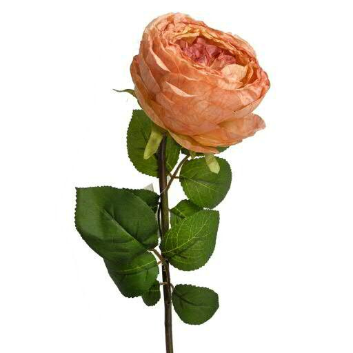 Rose 51cm m.Blättern, pink
