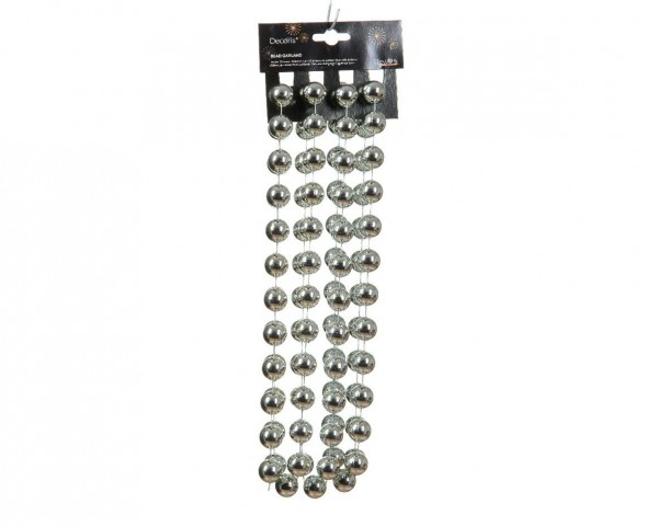 Perlenkette Kunststoff 2,7m D2cm Kunststoff glanz, silber