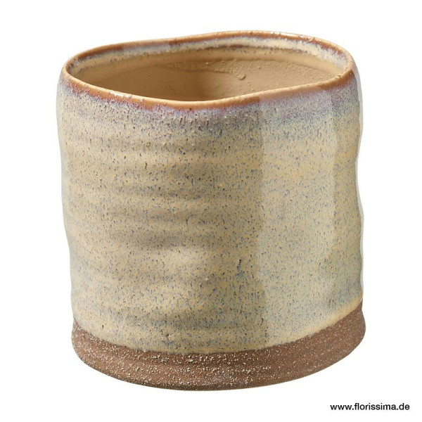 Kübel Keramik D13H13cm, creme/brau
