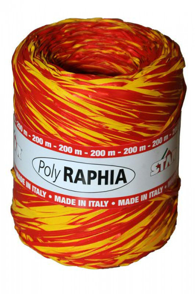 Raffia Bast SP 15mm 200m Bicolor, rot/gelb