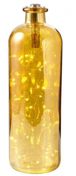 LED Flasche H44cm 30LED für Batterie 1xAA, amber