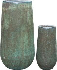 Vase GK3183 H80/52cm 2er Satz, sand grün