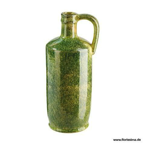 Flasche Keramik D15H33cm mit Griff, grün