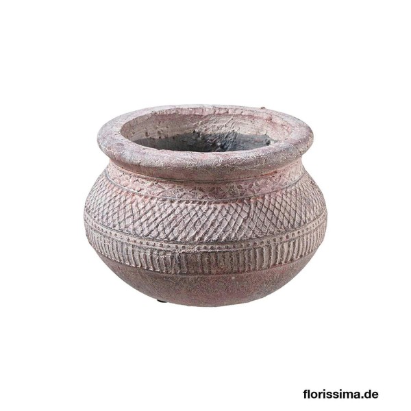 Topf Keramik D21H14,5cm Rautenmuster Aktionspreis!, grau/braun