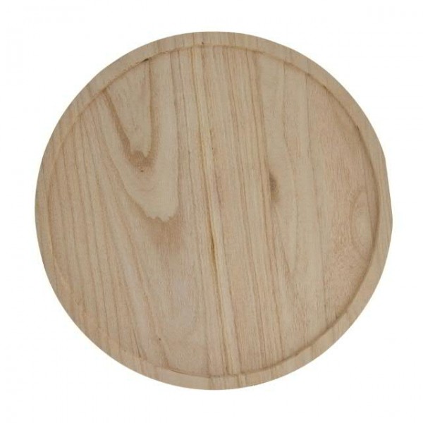 Tablett Holz D38H1,5cm Paulownia, natur