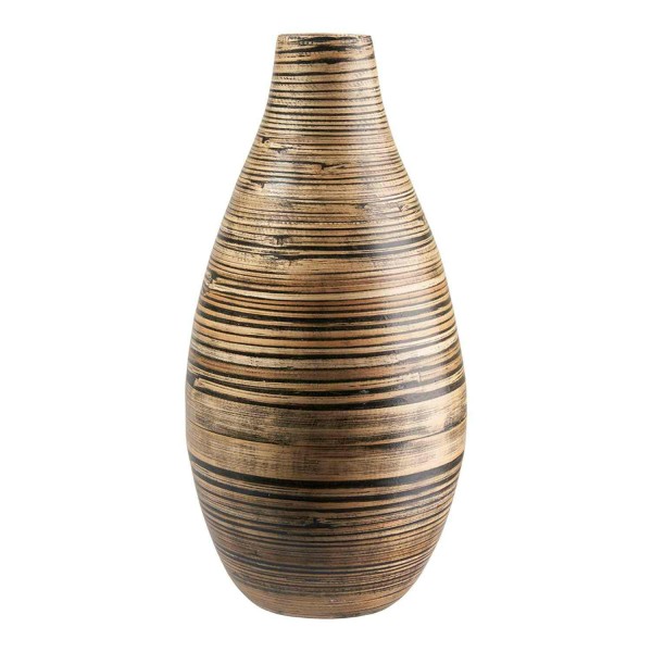 Vase Bambus D21H44cm, schw/natur