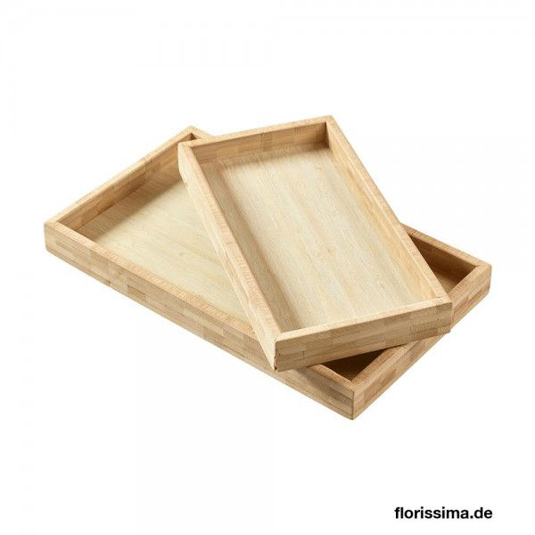 Tablett Holz S/2 20x34/15x28,5cm Aktionspreis!, natur