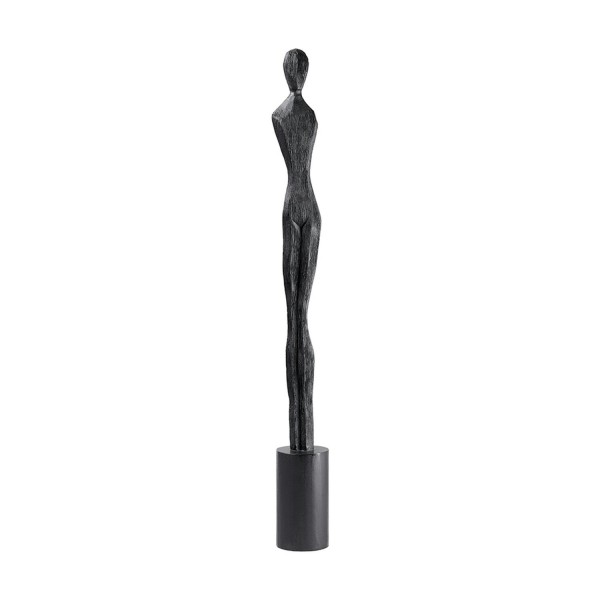 Figur Holz 9,5x89cm auf Stand, schwarz